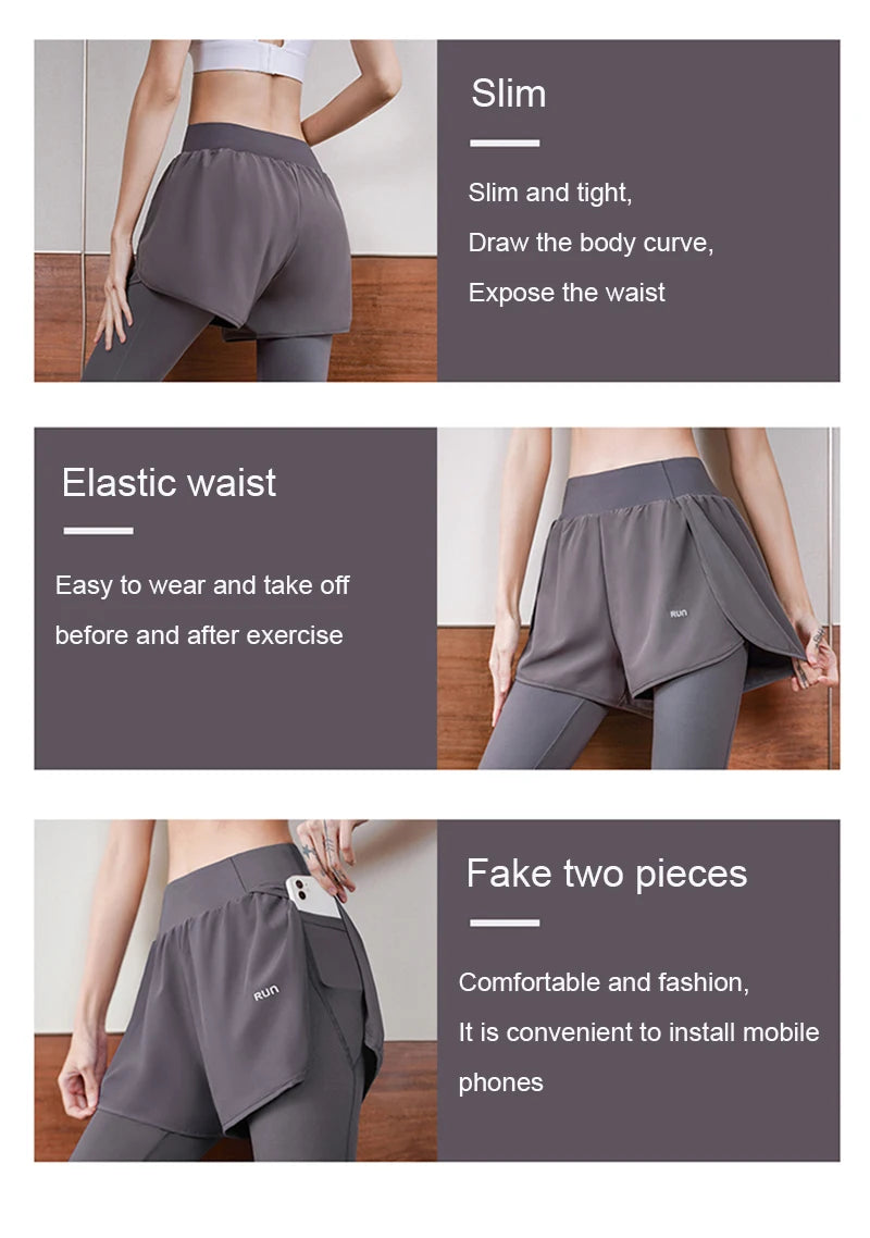 Women Running Leggings With Pocket Elastic Waistband Workout Yoga Pants Training Biker Gym Sports Pants Fitness Gym Sportswear