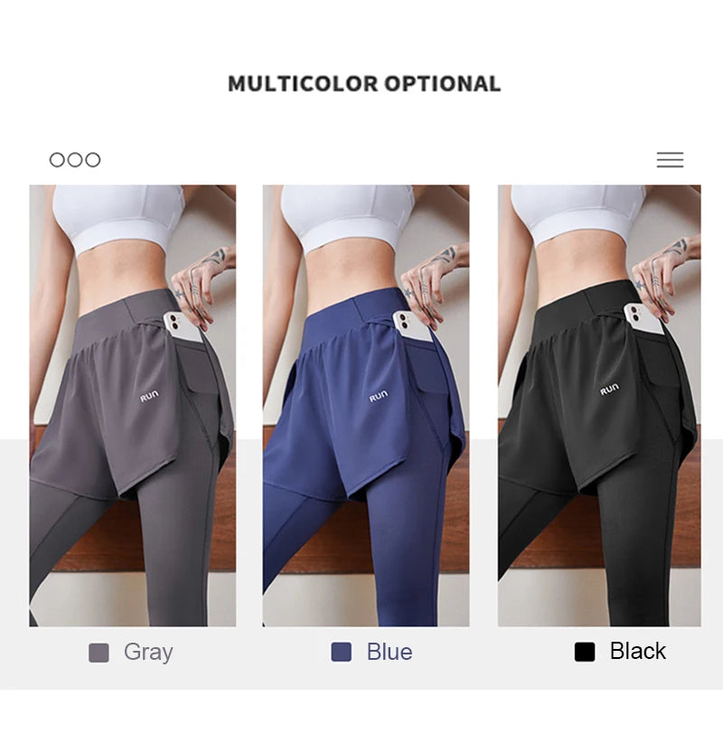 Women Running Leggings With Pocket Elastic Waistband Workout Yoga Pants Training Biker Gym Sports Pants Fitness Gym Sportswear