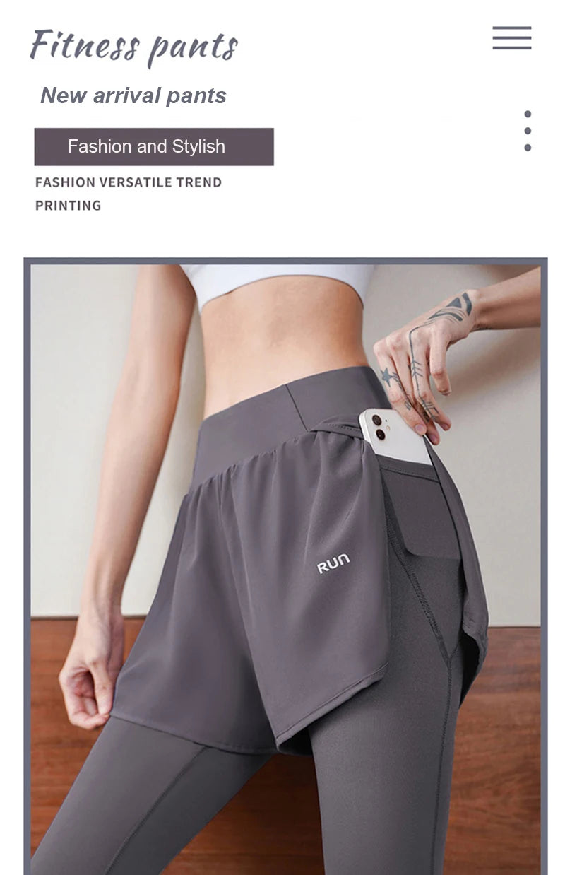 Women Running Leggings With Pocket Elastic Waistband Workout Yoga Pants Training Biker Gym Sports Pants Fitness Gym Sportswear